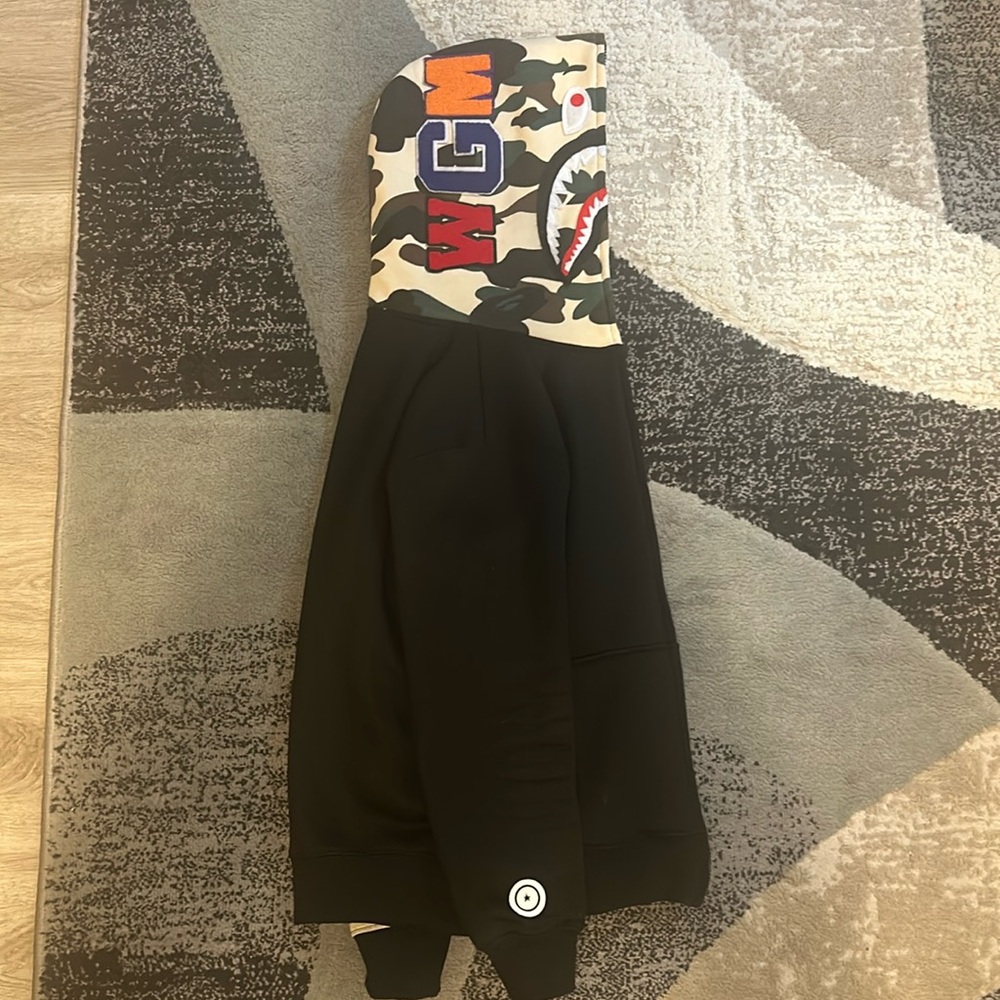 Bape Full Zip Up Hoodie (Black) Medium